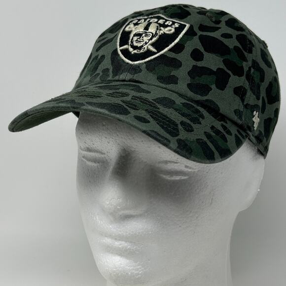 Las Vegas Raiders Hat Baseball Cap Cheetah Jaguar Leopard Print Strapback Green - Picture 9 of 9